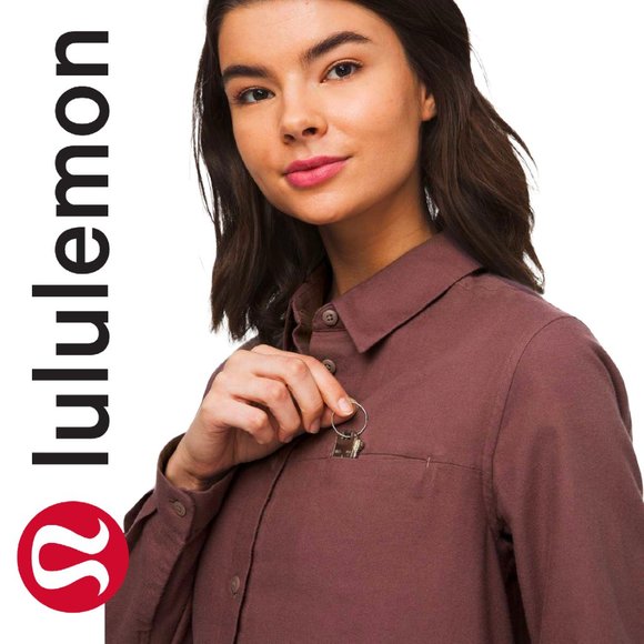 Lululemon Full Day Ahead Relaxed Fit Shirt Sz 6 Purple p2p-19” - Picture 2 of 2